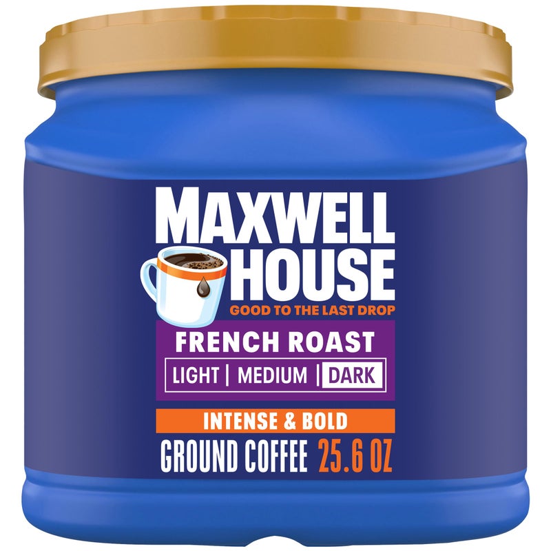 Maxwell House French Roast Dark Roast Ground Coffee, 25.6 oz Canister - Image 1